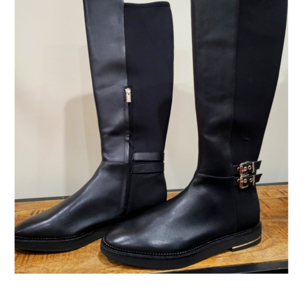 DKNY Black Women's Leather Knee -High Lena Boots.